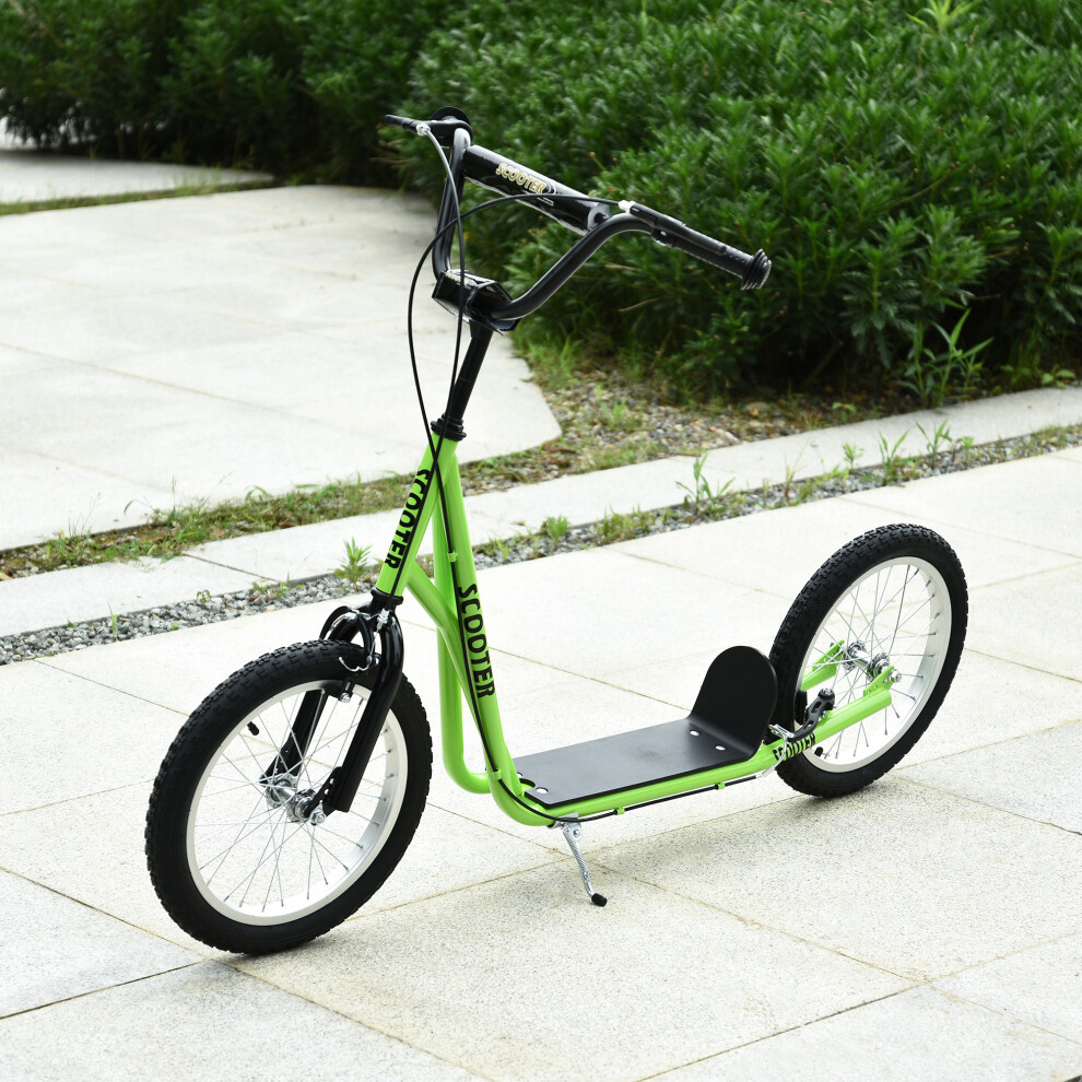 homcom-90-96cm-kids-kick-scooter-w--adjustable-handlebar-inflatable-wheels-green