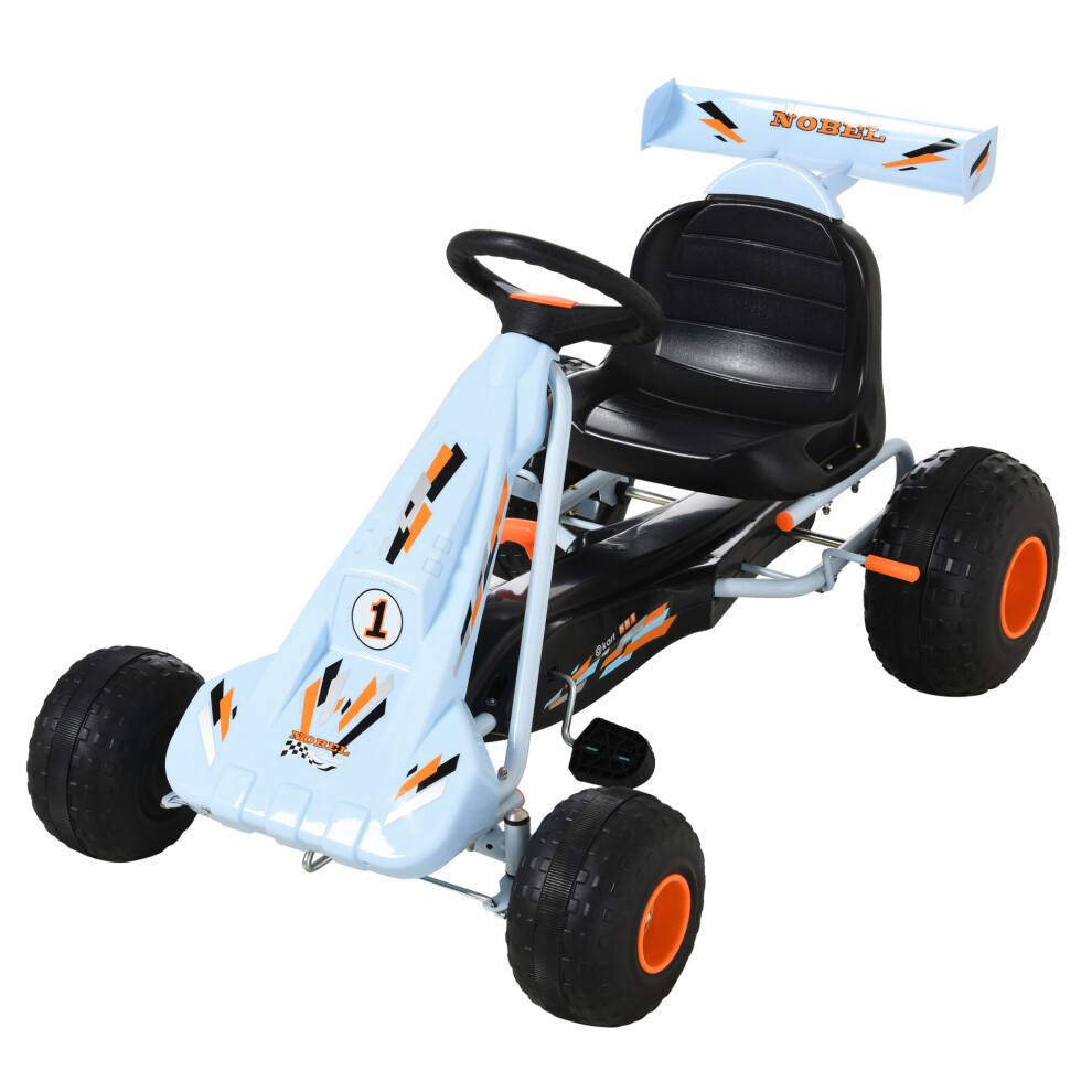Homcom Child's Pedal Go Kart Manual Car W/ Brake Gears Steering Wheel Seat Blue