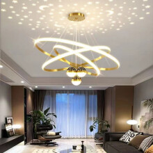 (gold 100w) Hall Chandelier Modern Simple Starry Sky Nordic Bar Lamps