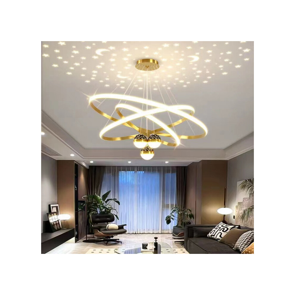 Srj Star ( 100W) Hall Chandelier Modern Simple Starry Sky Nordic Bar Lamps Gold