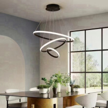 (dining hanging black 120W) Hall Chandelier Modern Simple Starry Sky Nordic Bar Lamps