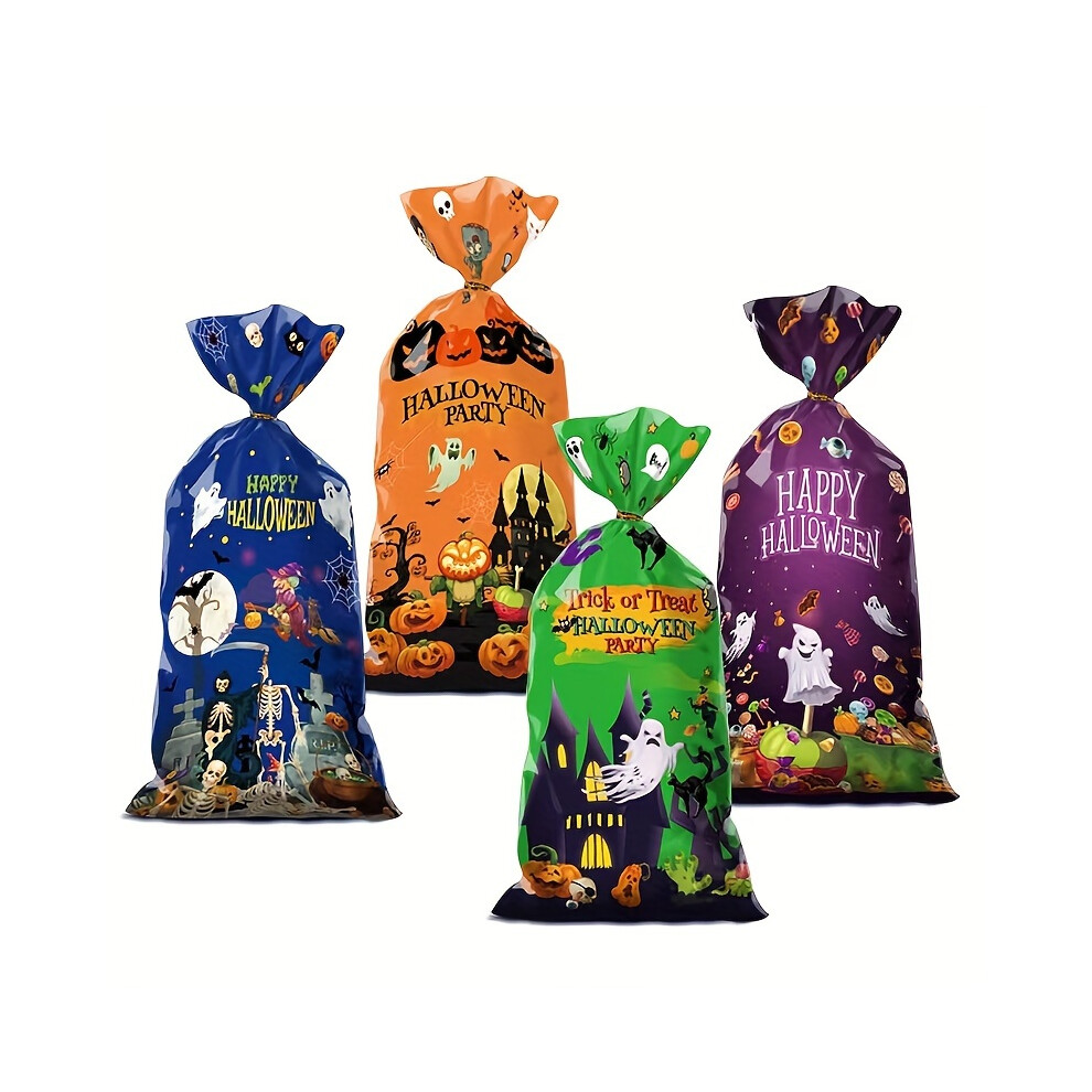 Bghone 50-Piece Halloween Treat Bags - Pumpkin & Ghost Designs