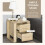 Homcom HOMCOM 2 Drawer Boxy Bedside Table w/ Handles Elevated Base Oak Brown 3