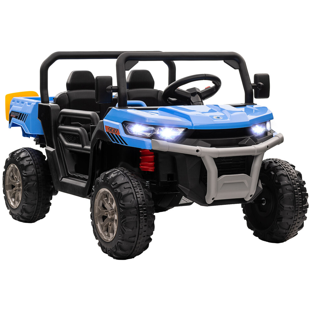 HOMCOM 12V 2 Seater Kids Electric Ride-On Car w/ Electric Bucket - Blue