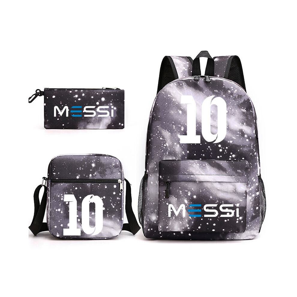 Goplushtoy (Starry Sky Grey 2) Kids Gift Messi Backpack New Students School Bags Football 3Pcs Not,Specified