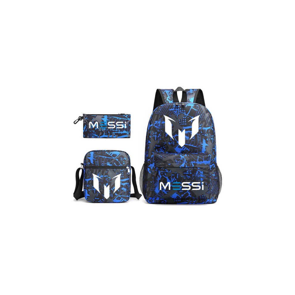 Goplushtoy (Patterned Blue 1) Kids Gift Messi Backpack New Students School Bags Football 3Pcs Not,Specified