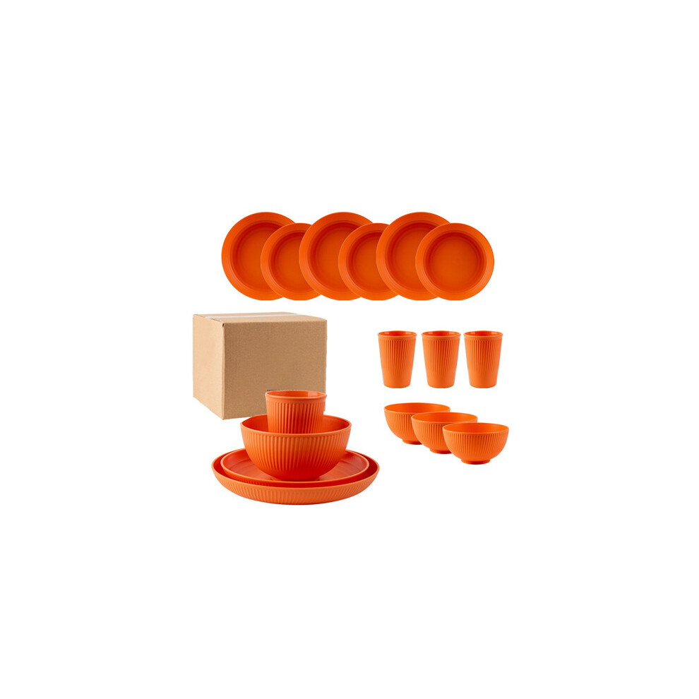 (Orange) Dishes Bowls Disk Water Cup Dinnerware Sets
