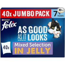 FELIX As Good As it Looks Senior 7+ Mixed in Jelly Wet Cat Food 40x100g
