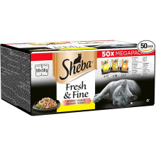 SHEBA Cat Wet Food - Fresh and Fine - Cat Pouches Poultry in Gravy - 50 g (Pack of 50)