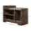 Homcom HOMCOM Upholstered Entryway Shoe Bench with Storage Drawer Open Shelf Brown 2