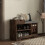 Homcom HOMCOM Upholstered Entryway Shoe Bench with Storage Drawer Open Shelf Brown 6