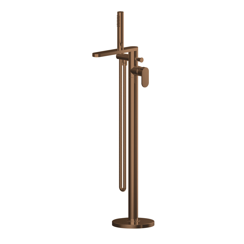 Current Round Freestanding Bath Shower Mixer Tap with Kit - Brushed Bronze - Balterley