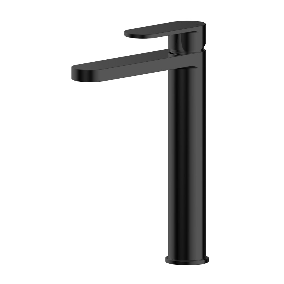 Current Round High Rise Mono Basin Mixer Tap - Matt Black - Balterley