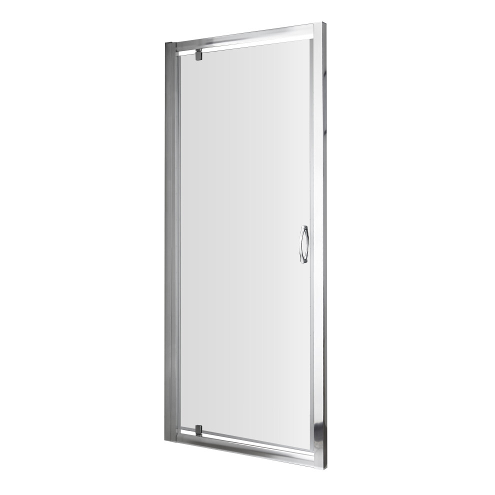 Contemporary 5mm Toughened Safety Glass Pivot Shower Door - 800mm - Chrome - Balterley