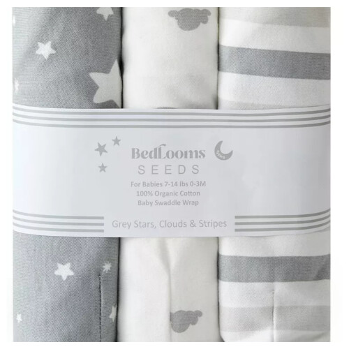 (Grey, 3-Pack) Baby Swaddle Blankets 0-3 Months New Sleeping Bags 2