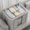 Living And Home (100L) Metal Frame Fabric Storage Box with Window 3