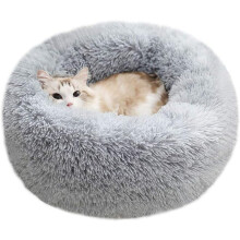 BODISEINT Calming Dog Bed & Cat Bed, Comfortable Donut Cuddler Round Dog Bed, Plush Round Pet Bed