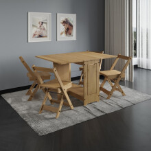 Corona Butterfly Dining Set Folding Table & 4 Chairs Drop Leaf