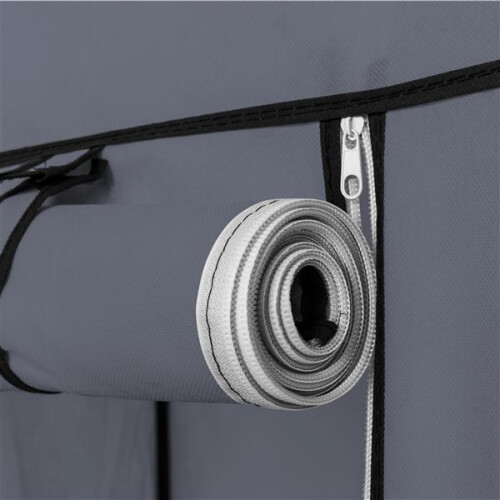 5 Layer 12 Compartment Clothes Closet Wardrobe Storage Organizer Gray 2