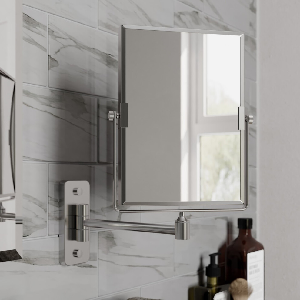 (Chrome) Wall Mounted Magnifying Shaving Bathroom Mirror
