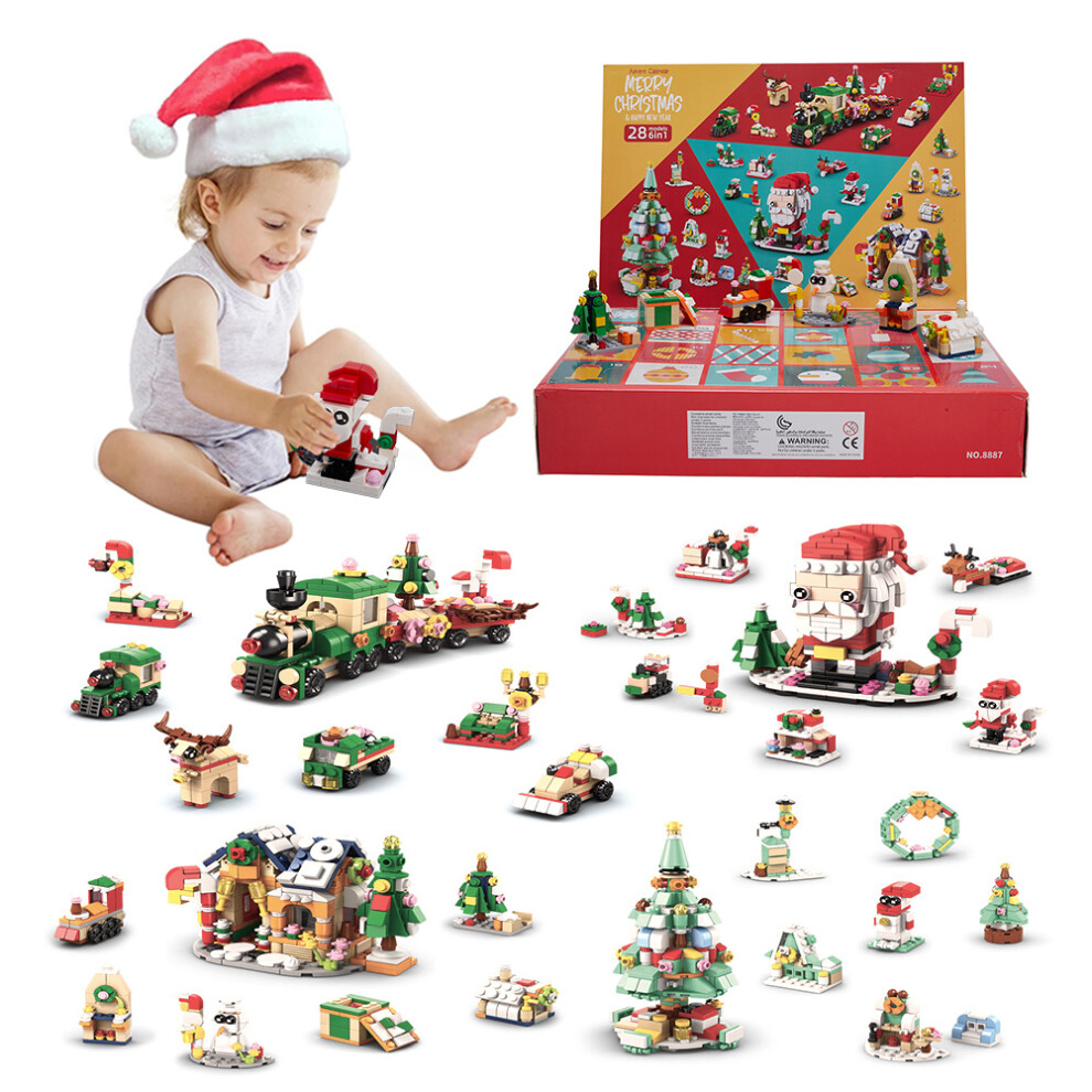 Grids Christmas Advent Calendar Blind Box / Building Blocks Toys Gifts Decor Set