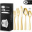 Stainless steel knife and fork 30pcs tableware set gold 1