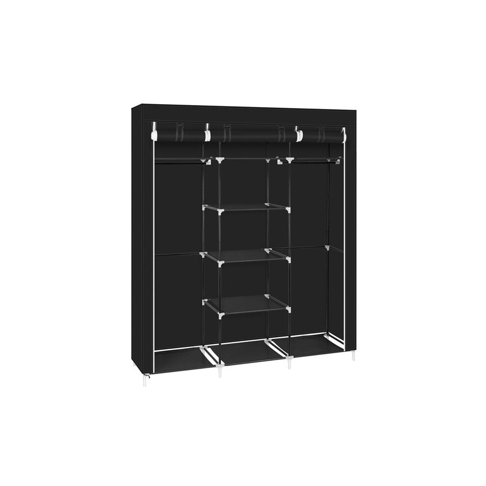 5 Layer 9 Compartment Clothes Closet Wardrobe Storage Organizer Black