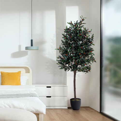 Living And Home 190cm Artificial Olive Tree Decorative Plant in Planter