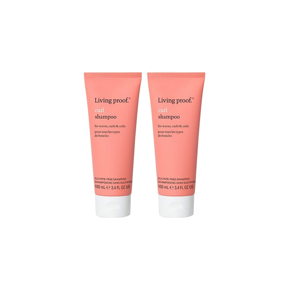 Living Proof Curl Shampoo | Defines Hair with Waves, 100ml, Pack of 2