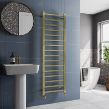 (1600 x 500mm) Brushed Brass Square Bar Heated Towel Rail Bathroom Radiators