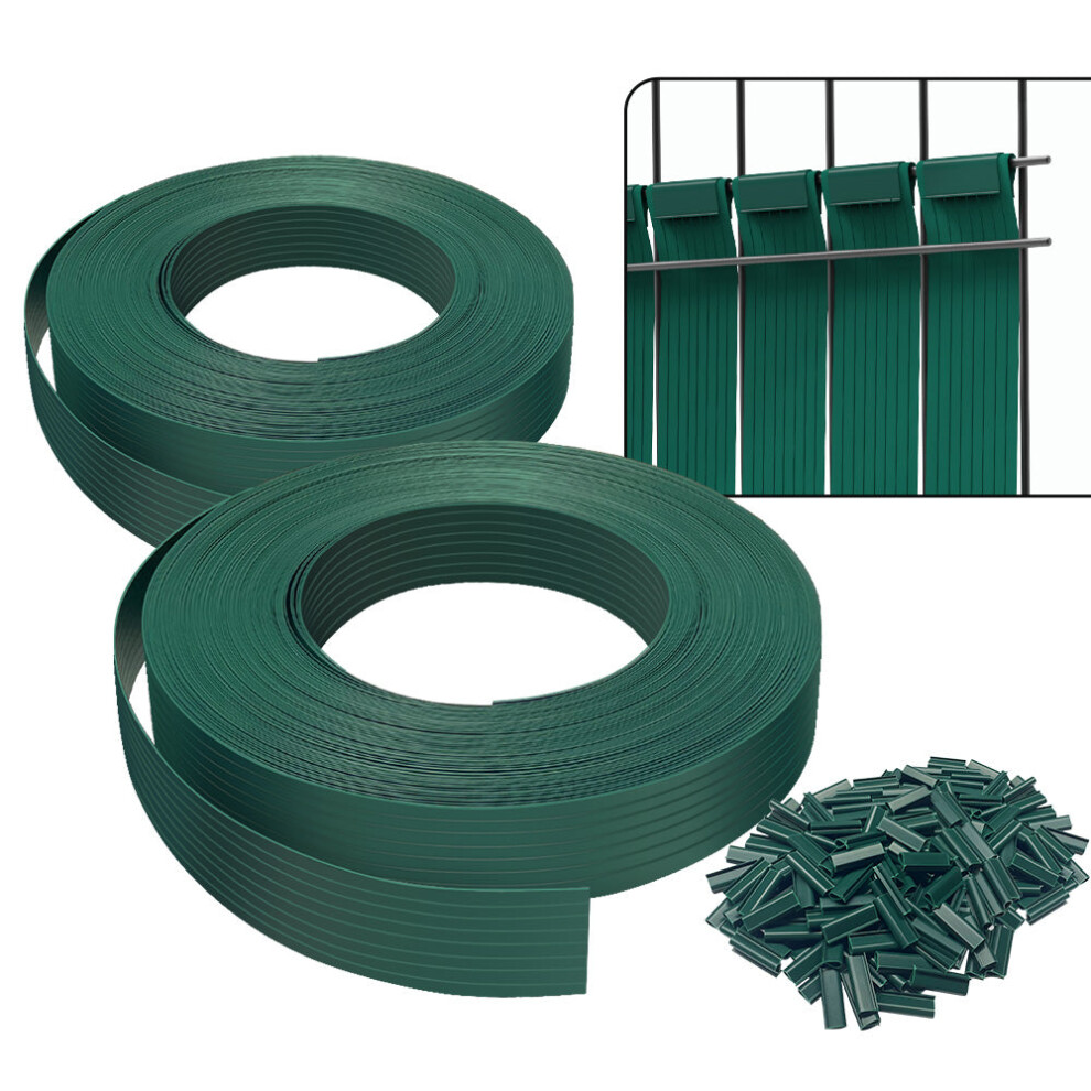 VOUNOT PVC Privacy Strips Garden Privacy Fence Screen 150m x 4.7cm with 300 Clips, Green