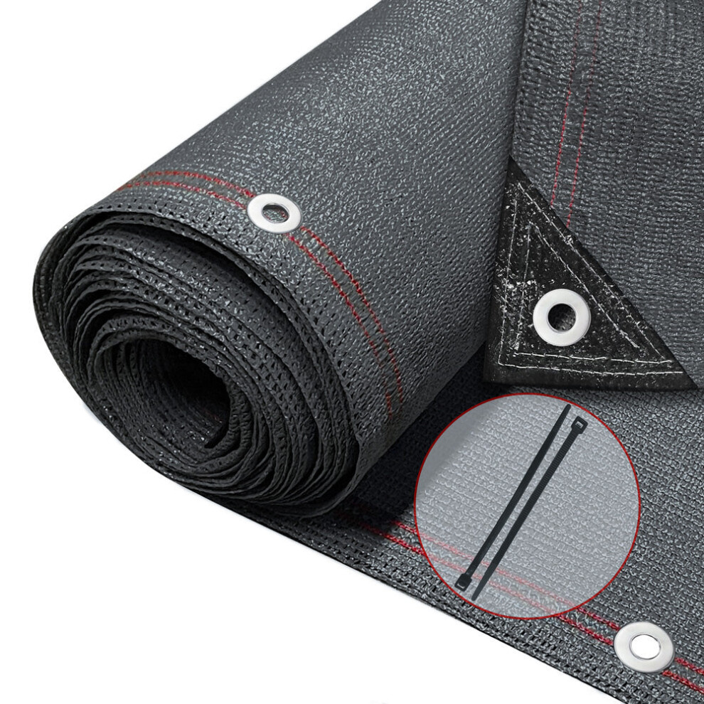 Vounot 1X10m Privacy Netting 95% Shading Hdpe 230Gsm Weatherproof Uv Tear-Resistant Easy Install With Aluminum Grommets & 50 Ties Anthracite
