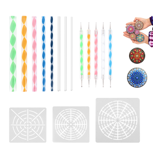 16 Pcs Mandala Dotting Tools for Painting Rocks Mandala Stencils Kit