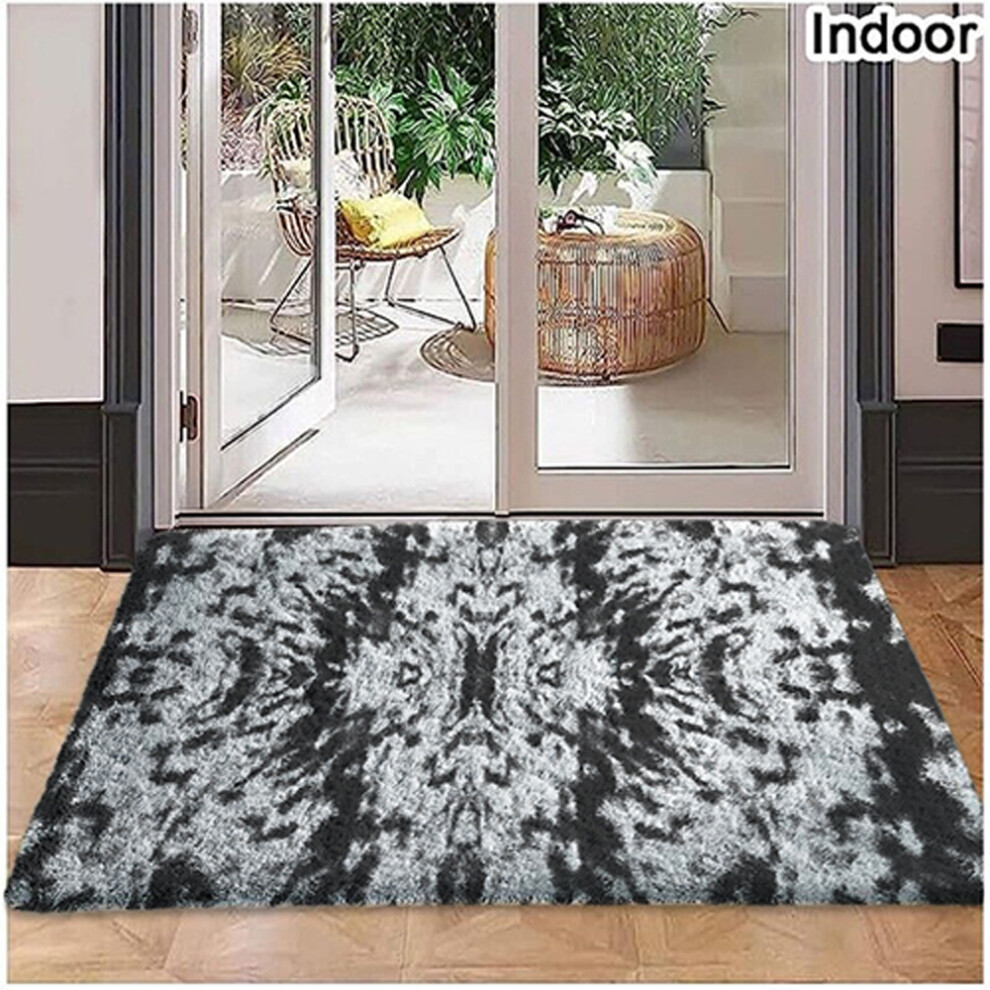 (Charcoal-Dark Grey, 80 x 150 cm (2 ft 6 in x 5 ft)) Non Slip Door Mat Indoor Outdoor Shaggy Rugs Washable Bedroom Kitchen Floor Mats