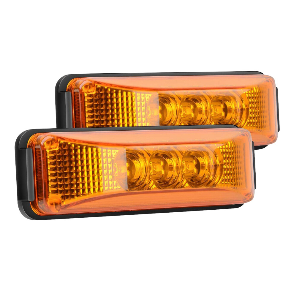 2Pcs 24V 3.9Inch 3 Led Truck Led Side Marker Lights 4851267441749