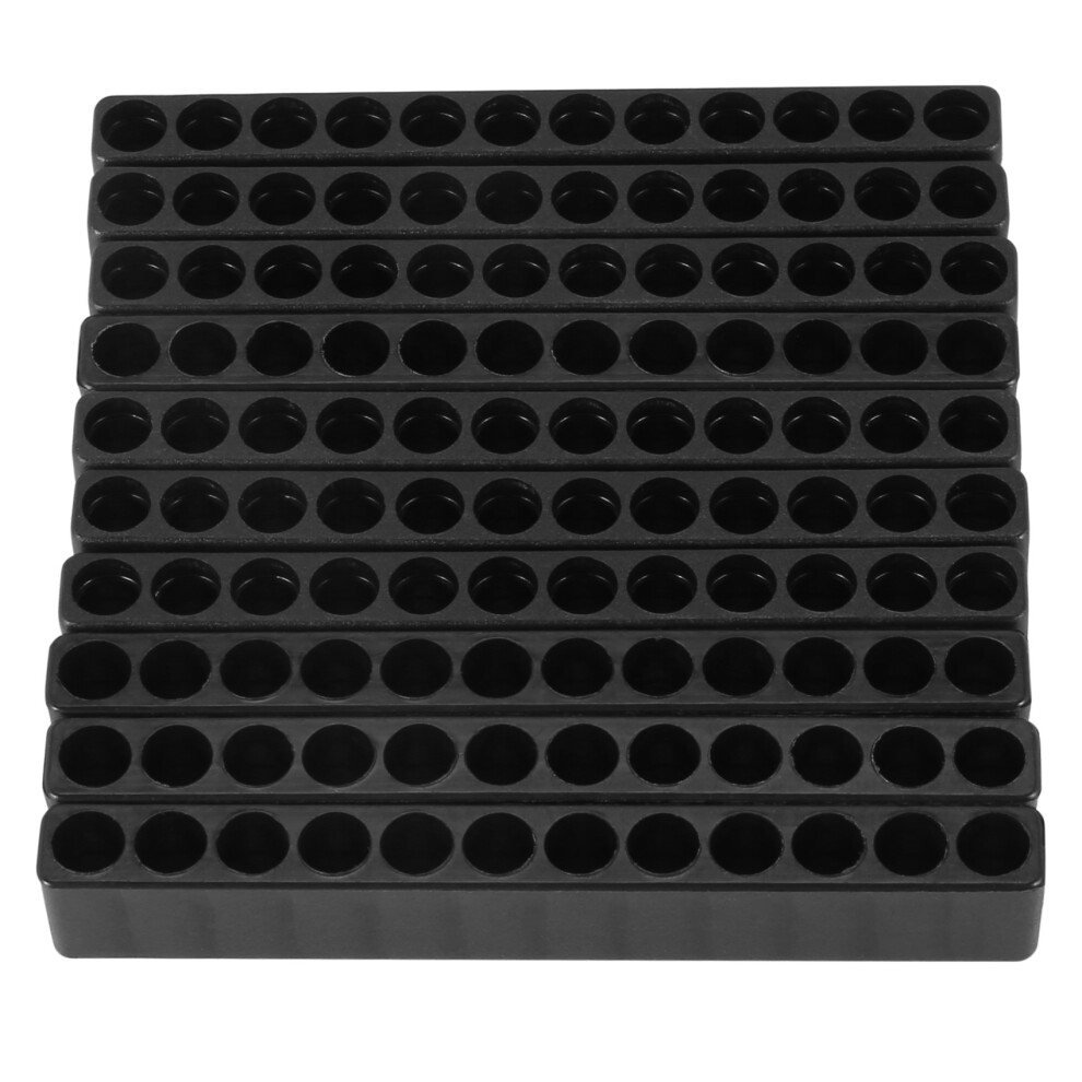 10Pcs 12-Hole Screwdriver Bit Holder Black For Six Angle 6.35Mm 4851267449202
