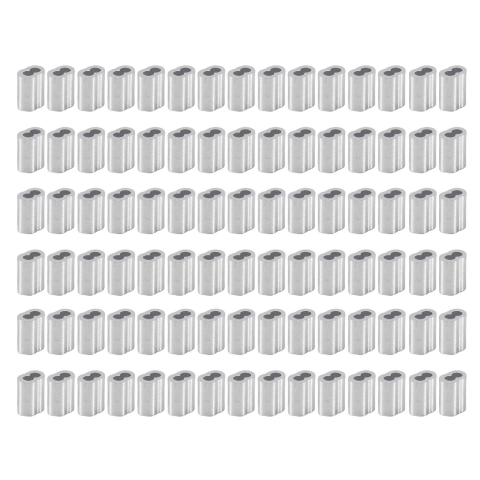 120X Aluminum Crimping Loop Sleeve For 2Mm Diameter Wire Rope 4851267444870