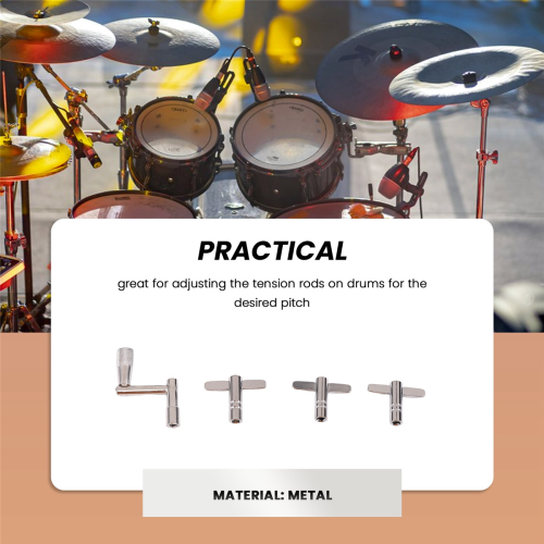 4 Pack Drum Tuning Key with Continuous Motion Speed Percussion Parts 2