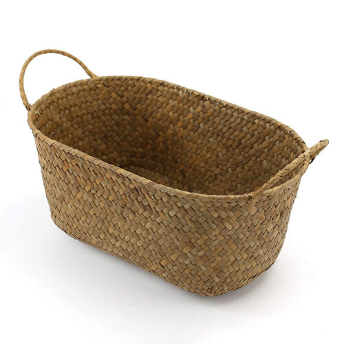 Woven Storage Basket Rattan Breadfruit Case Holder(S,24X15X9cm) 1
