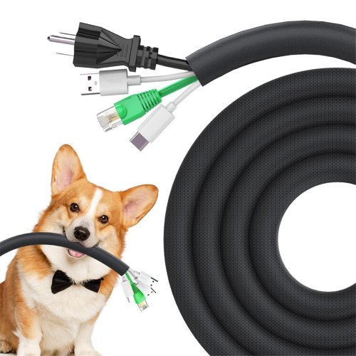 Dog and Cat Cord Protector 10ft ,Cable Sleeve 1/2inch 1