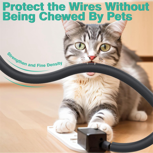 Dog and Cat Cord Protector 10ft ,Cable Sleeve 1/2inch 2