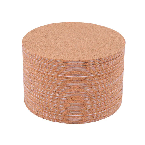 Cork Coasters,Cork Mats Cork Backing Sheets(60 Pcs, Round)