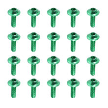20 Pcs Green Aluminum Alloy Motorcycle Hexagonal Bolts Screws M6