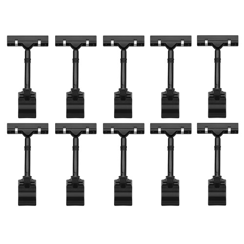 10PCS Adjustable Plastic Sign Holder,Clip-on Style Double