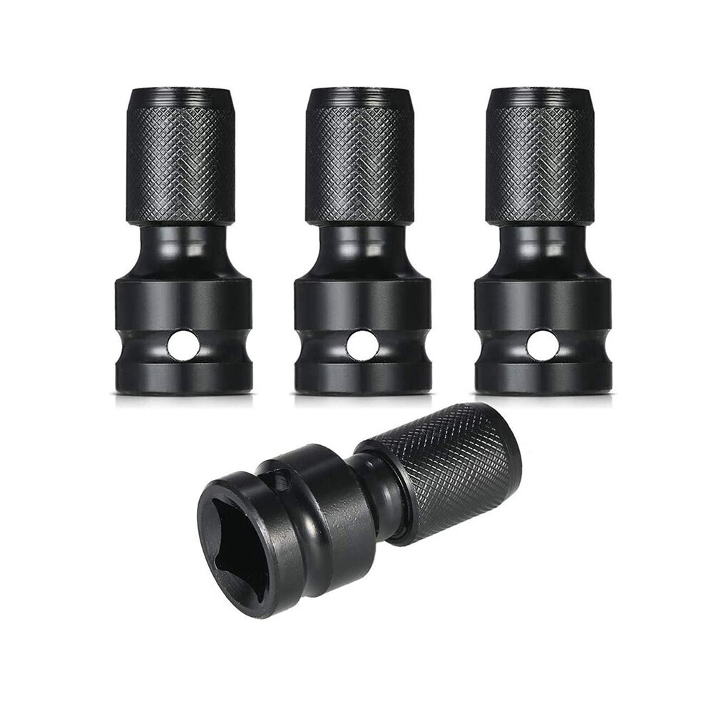 4 Pcs Impact Adaptor 1/2 Square Drive To 1/4 Hex Shank Socket Adapter 4851267456514