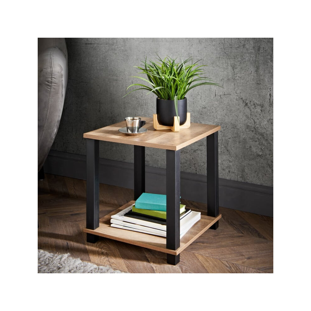 Dark Wood Finish Coberg 2 Tier Side Table Decorate your indoor space