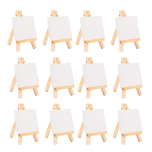 12Pcs Artists Mini Easel +3 Inch X3 Inch Mini Canvas Set Painting