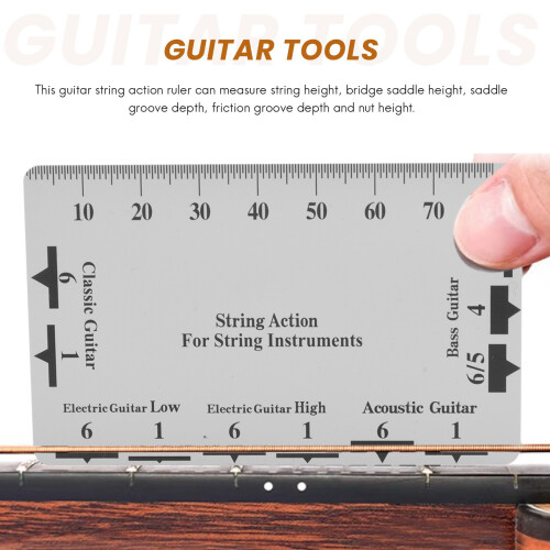 Guitar Neck Notched Straight Edge Tool with String Action Ruler Gauge 1