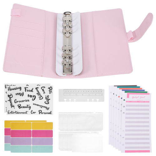 A6 Budget Binder with Zipper Envelopes, Budget Planner Book Pink 2