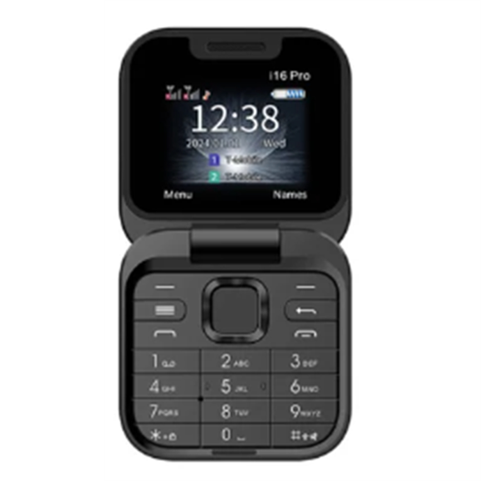 Mini Flip Mobile Phone 2SIM Card Small Display Foldable Phone(Black)-image-OPC-PF7NB5V-NEW